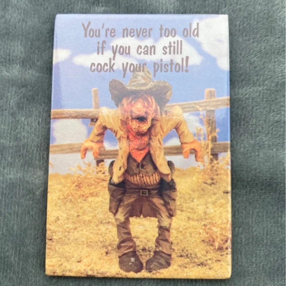 NOS Chris Hammack Southwestern Cowboy Combo Greeting Card/Magnet Leanin Tree VTG